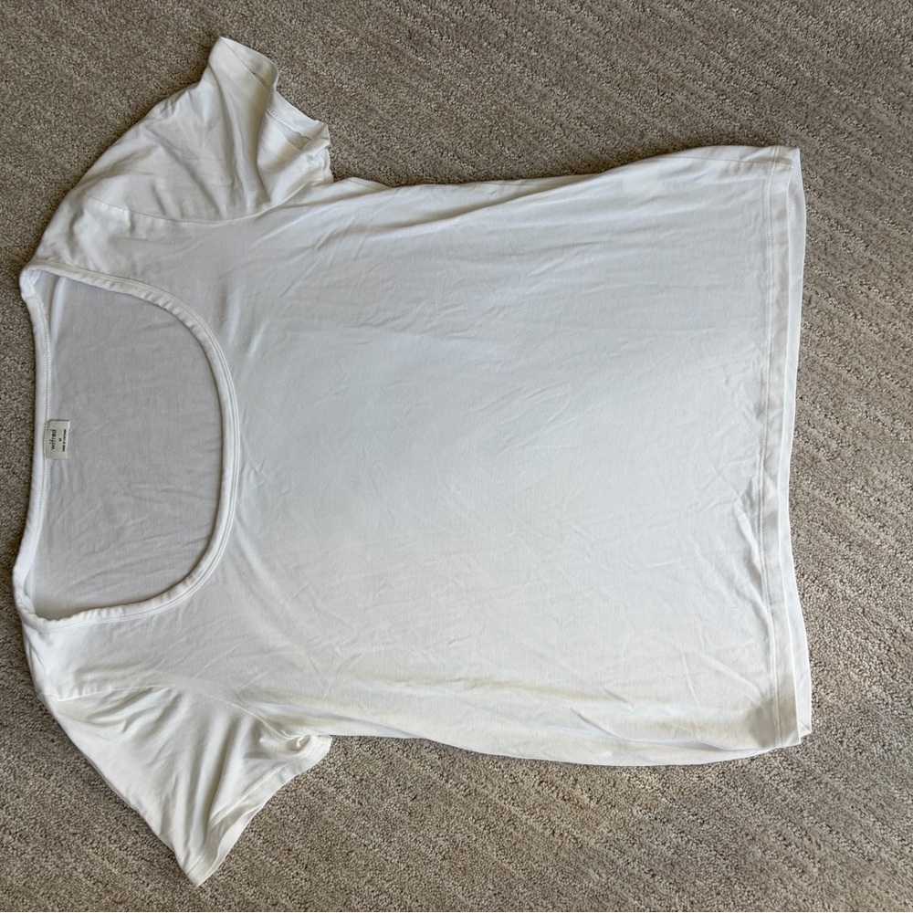 Aritzia Wilfred Women's White Scoop Neck Short Sleeve Tee